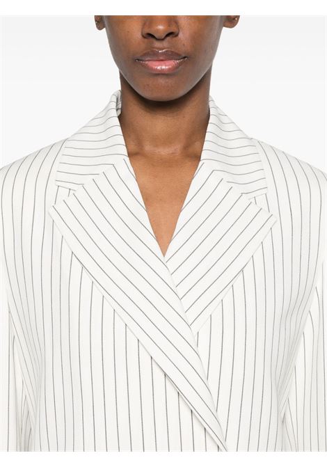 Ivory ans black double-brreasted striped blazer Loulou studio - women LOULOU DE SAISON | FEDORAIVRYBLKSTRP